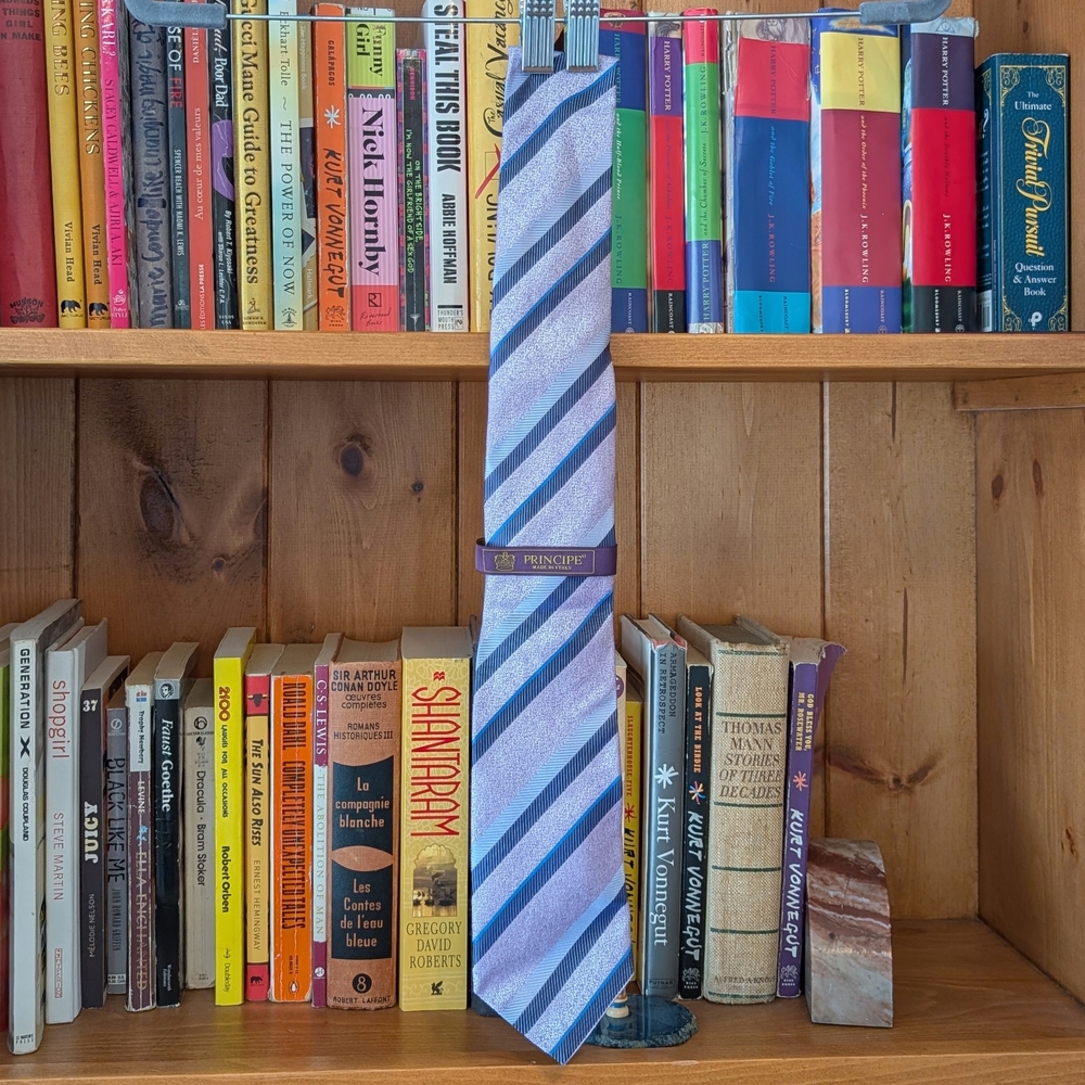 Purple and Blue Striped Tie